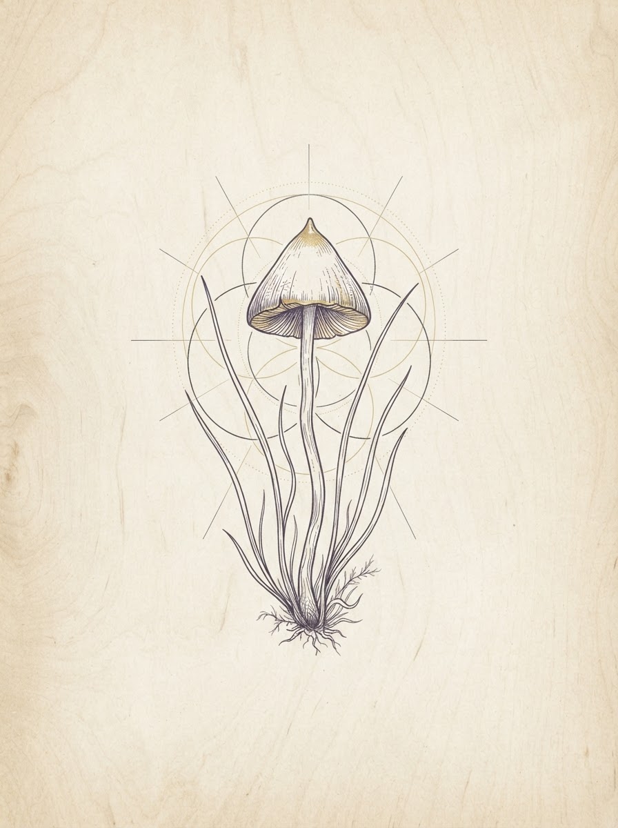 Ilustración ancestral de Psilocibina