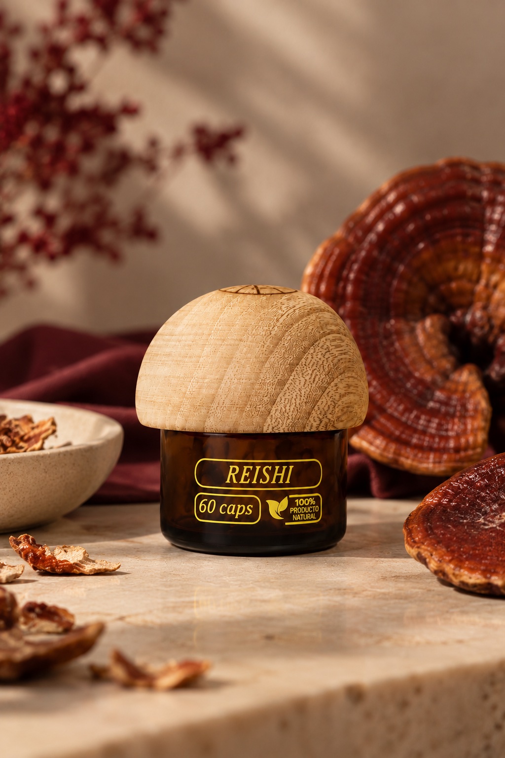 Ilustración ancestral de Reishi (Ganoderma Lucidum) — imagen 1 de 1